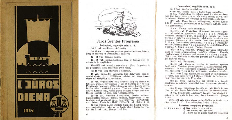 Programma della Festa del Mare del 1934